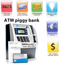 Load image into Gallery viewer, ATM Savings Bank,Personal ATM Cash Coin Money Savings Piggy Bank Silver