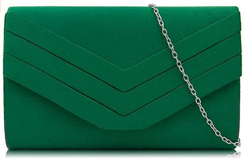 Milisente Evening Bag for Women, Suede Envelope Evening Purses Crossbody Shoulder Clutch Bag