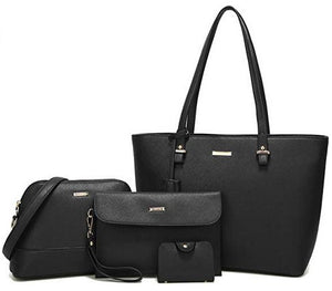 ELIMPAUL Women Fashion Handbags Tote Bag Shoulder Bag Top Handle Satchel Purse Set 4pcs